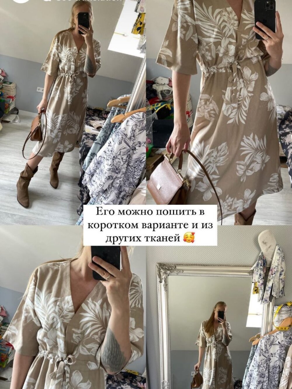 Custom Linen dress floral